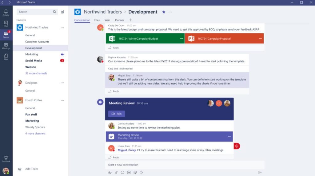 phần mềm học tiếng anh thực tuyến Microsoft Teams