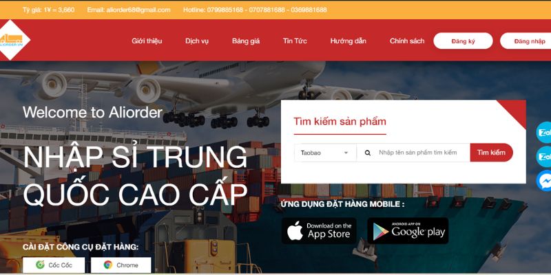 aliorder nhập hàng trung quốc