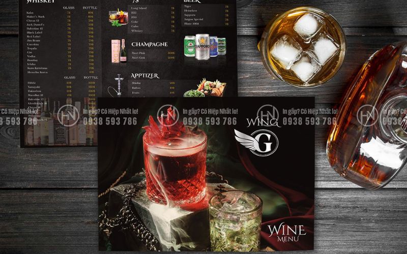 mẫu menu bảng bìa cứng