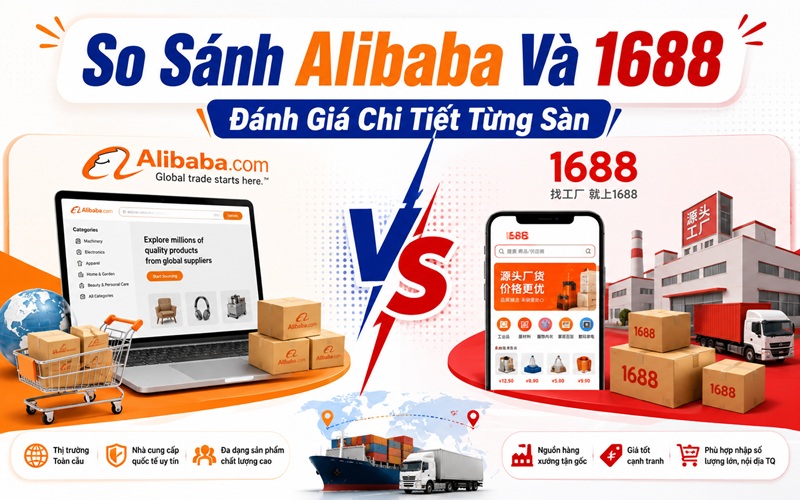 so sánh alibaba và 1688